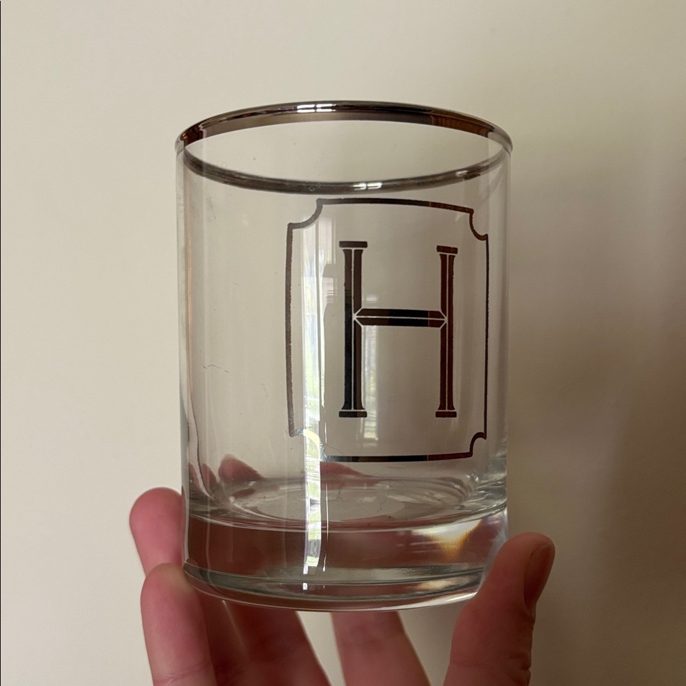 Threshold Double “H” Monogram Old Fashioned Glass